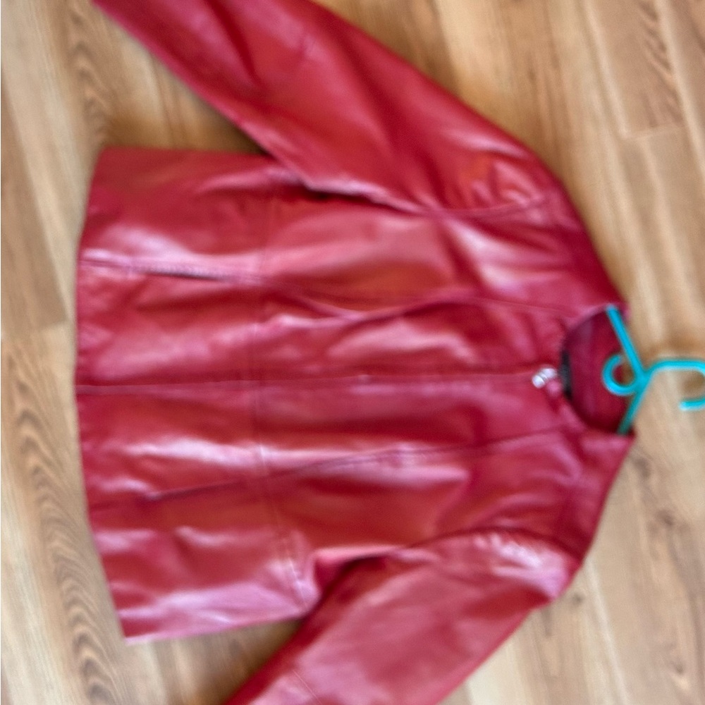 Alfani Vibrant Red Leather Jacket